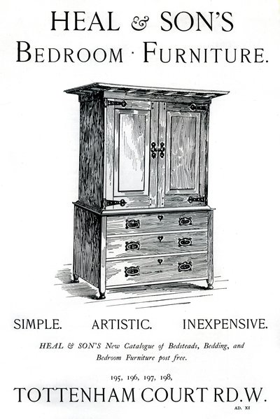 Une publicité pour les meubles de chambre Heal and Sons, 1898 - Unbekannt