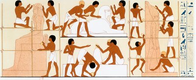 Sculpteurs égyptiens anciens travaillant sur des statues, vers 1842-1845 - Unbekannt