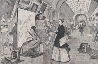 Étudiants en art et copistes dans la galerie du Louvre, Paris Harper