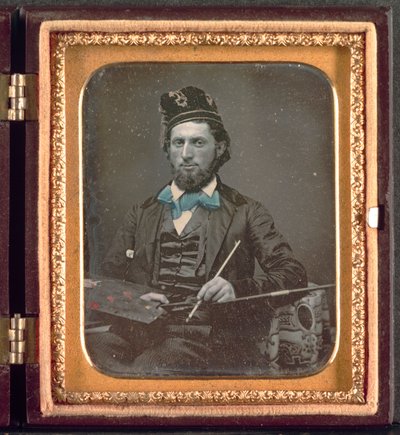 Artiste avec sa palette et ses pinceaux, vers 1850 - Unbekannt