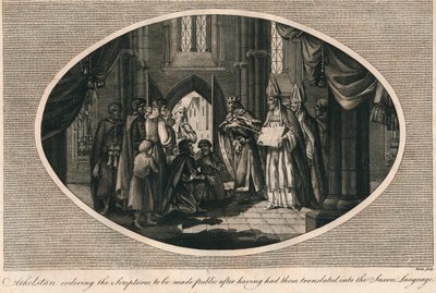 Athelstan ordonnant la publication des Écritures traduites en anglo-saxon, années 930, 1793 - Unbekannt