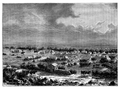 Berkly ou Klipdrift, une ville du Griqualand Ouest, Afrique du Sud, vers 1890 - Unbekannt