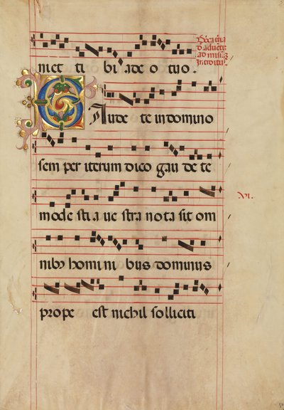 Bifolium avec initiale C feuillue, d