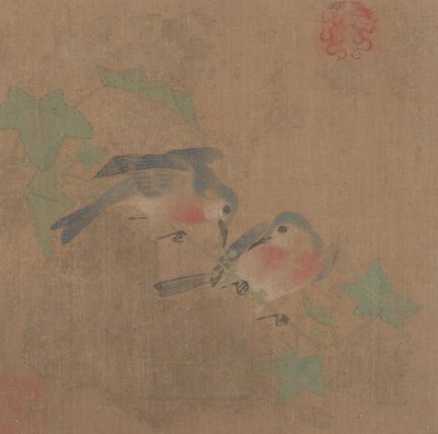 Oiseaux sur une branche fruitière - Unbekannt