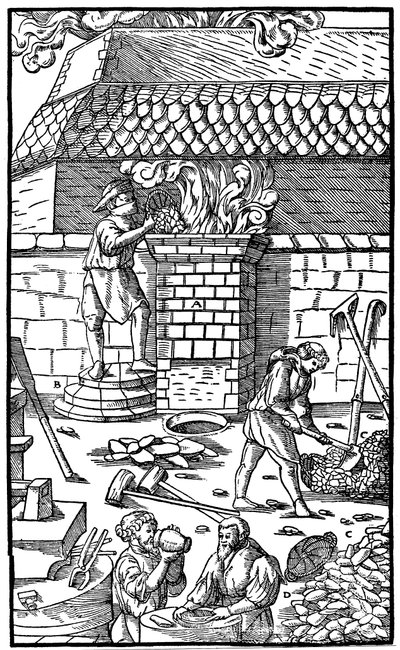 Haut fourneau pour la fusion du minerai de fer, 1556 - Unbekannt