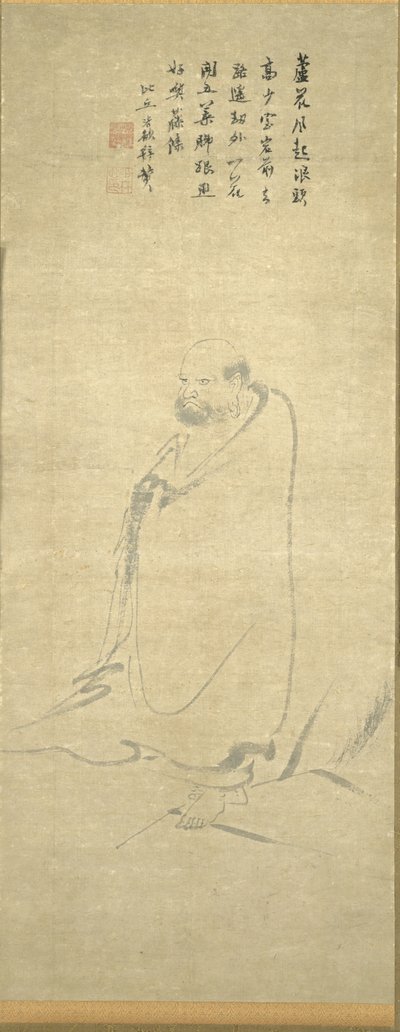 Bodhidharma traversant le Yangzi sur un roseau, 1300s - Unbekannt