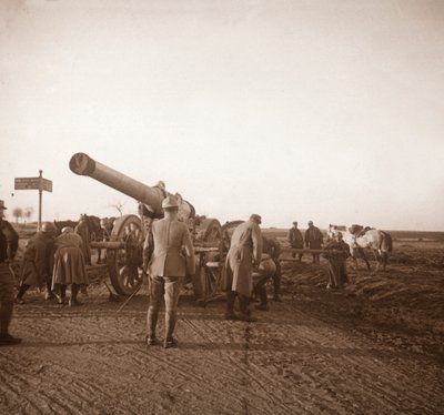 Artillerie lourde en panne, Somme, nord de la France, vers 1914-1918 - Unbekannt