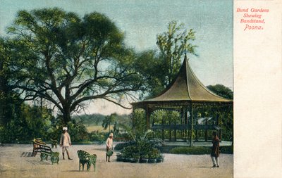 Jardins de Bund montrant le kiosque à musique, Poona, vers 1900 - Unbekannt