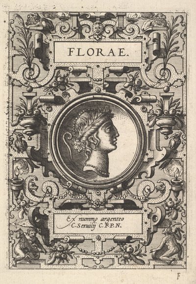 Buste de Florae entouré de motifs, de la série Deorum dearumque - Unbekannt