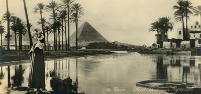 Le Caire - Temps de crue près des pyramides, c1918-c1939 - Unbekannt