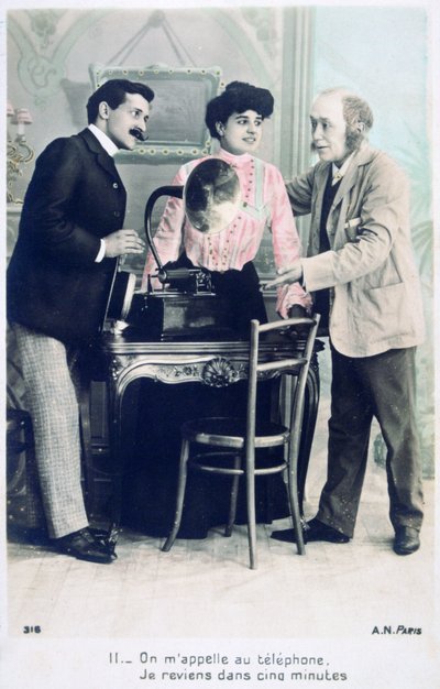 Appelle-moi au téléphone, je reviendrai dans cinq minutes, vers 1900 - Unbekannt