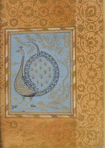 Composition calligraphique en forme de paon, folio de l