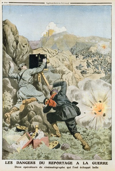 Cameramen sous le feu en filmant pendant la Première Guerre balkanique, 1912 - Unbekannt