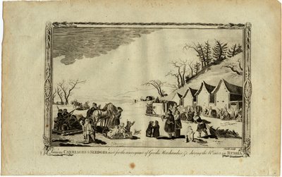 Voitures et traîneaux pendant l