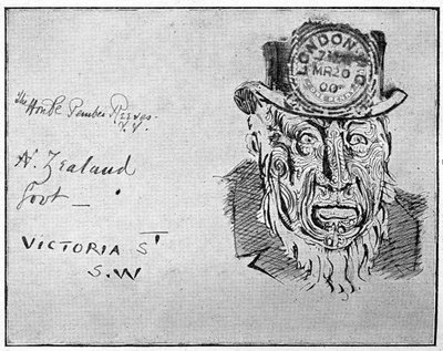 Caricature représentant le chef boer Paul Kruger en Maori - Unbekannt
