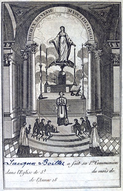 Certificat de communion, 19e siècle - Unbekannt