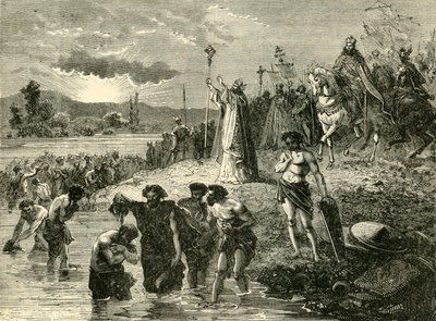 Charlemagne faisant baptiser les Saxons dans la Weser, 782 après J.-C. 1890 - Unbekannt