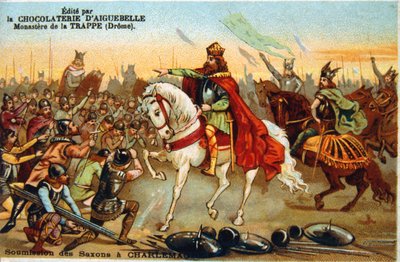Charlemagne, roi des Francs, acceptant la soumission des Saxons, 777, 19e siècle - Unbekannt