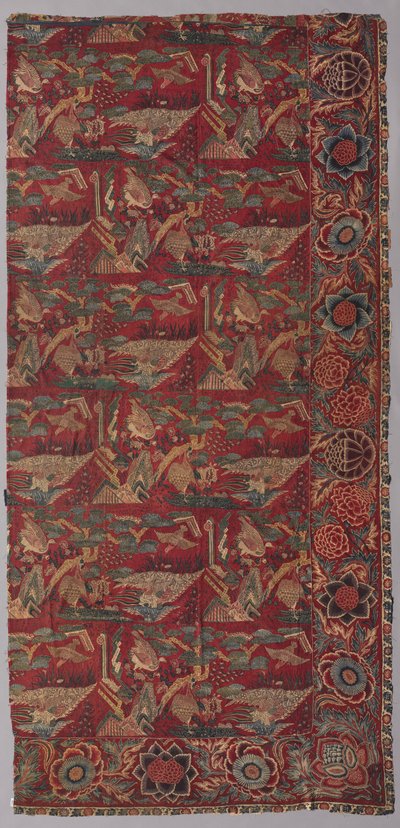 Couverture de lit ou tenture en chintz avec un motif inspiré du Japon, moitié droite, première moitié des années 1700 - Unbekannt