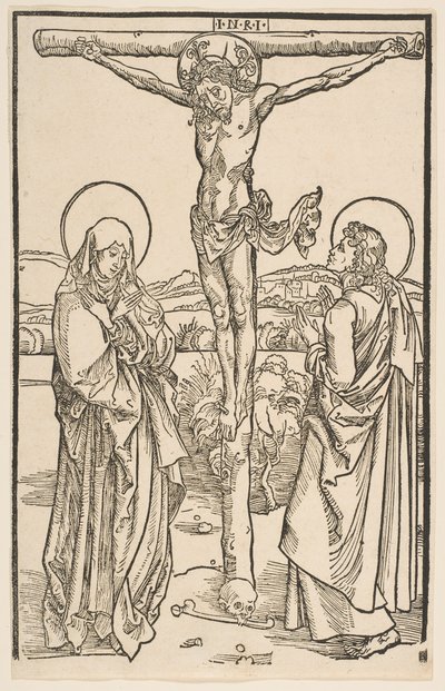 Christ en croix avec la Vierge et Saint Jean - Unbekannt