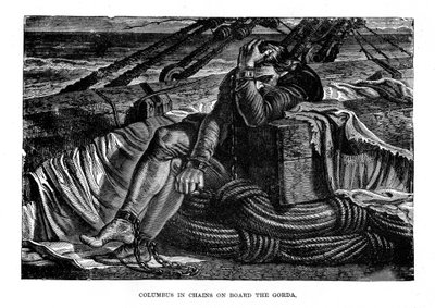 Christophe Colomb enchaîné à bord de la Gorda, années 1490, vers 1872 - Unbekannt