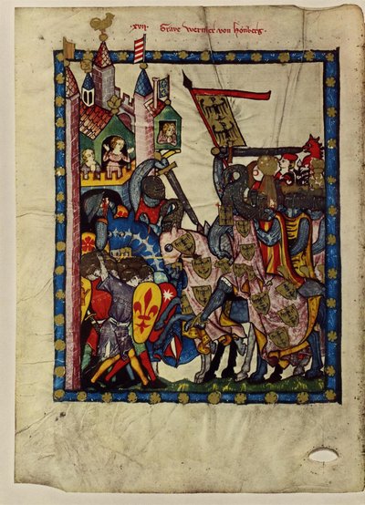 Comte Wernher von Homberg du Codex Manesse, entre 1305 et 1340 - Unbekannt
