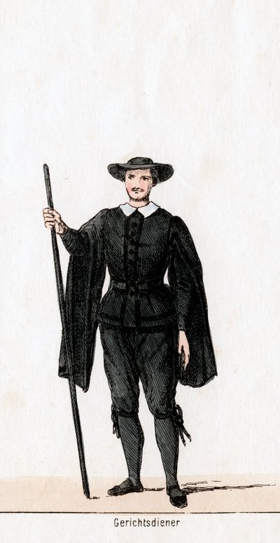 Huissier de cour, costume pour la pièce de Shakespeare, Henry VIII, 19e siècle - Unbekannt
