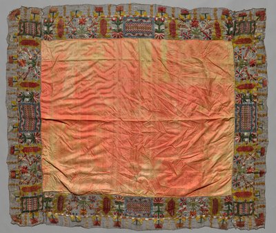 Couverture avec bordure de motifs floraux abstraits - Unbekannt