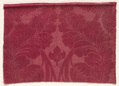 Damas avec motif de feuilles et de fleurs, 1700s - 1800s - Unbekannt