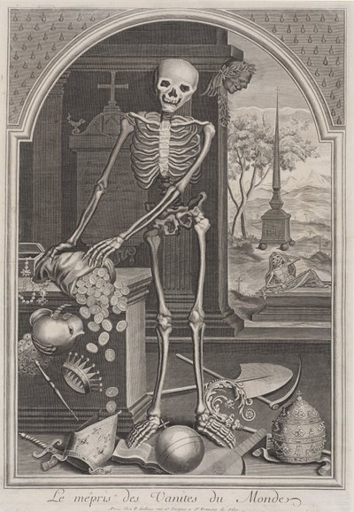 La Mort avec les vanités mondaines, 1700-1720 - Unbekannt