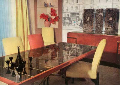 Salle à manger en laque sang-de-bœuf, par Hayes Marshall pour Fortnum & Mason Ltd., Londres, 1937 - Unbekannt