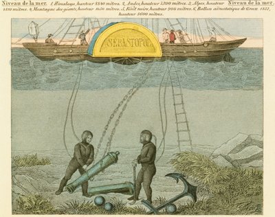 Plongeurs récupérant des canons du fond de la mer, c1855 - Unbekannt