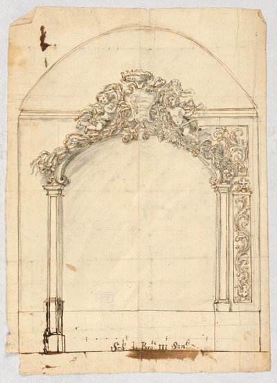 Dessin, Sculpture au-dessus de la Porte - Unbekannt