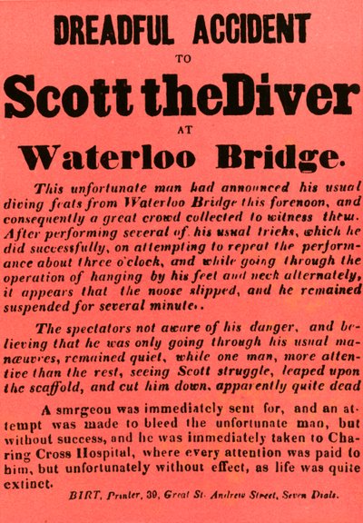 Accident terrible de Scott le plongeur au pont de Waterloo, 1841, 1948 - Unbekannt