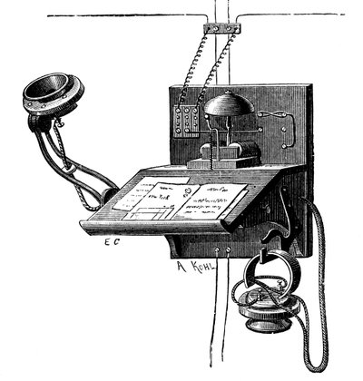 Transmetteur Edison et récepteur à couronne de poney, New York, vers 1891 - Unbekannt