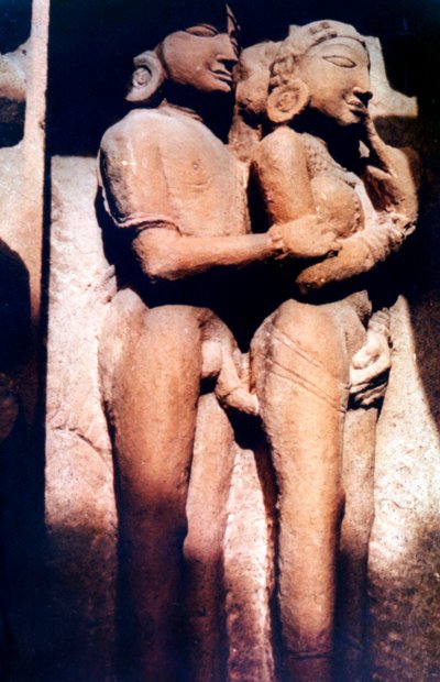 Sculpture érotique, temple hindou, Khajuraho, Inde, 950 - 1050 - Unbekannt