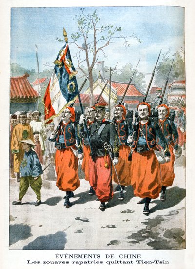 Événements en Chine, troupes françaises quittant Tien-Tsin - Unbekannt