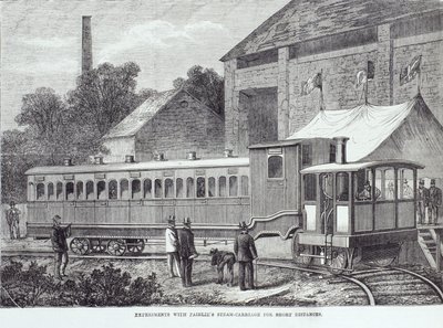 Expériences avec la voiture à vapeur de Fairlie pour de courtes distances, août 1869 - Unbekannt