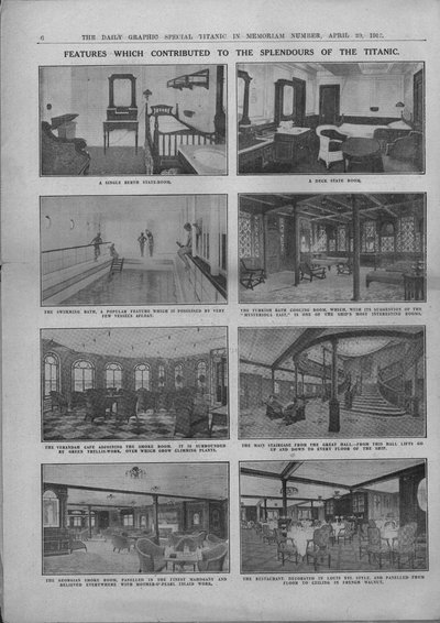 Caractéristiques qui ont contribué aux splendeurs du Titanic, 20 avril 1912 - Unbekannt