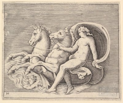 Femme nue avec deux hippocampes, publié vers 1599-1622 - Unbekannt