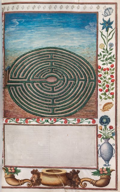 Florilegium : page 15 recto jardin labyrinthe, 1608 - Unbekannt