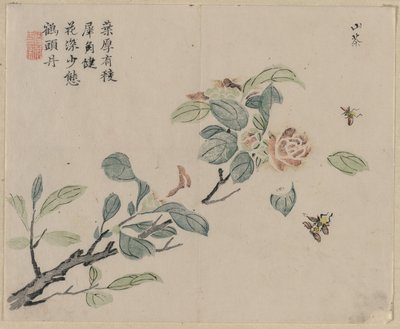 Branche fleurie avec des abeilles - Unbekannt