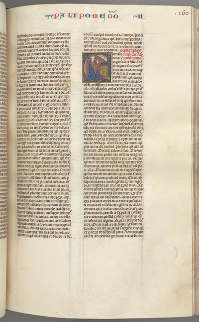 Fol. 160r, Chroniques II, initiale historiée C, Salomon agenouillé devant un autel priant..., c. 127 - Unbekannt