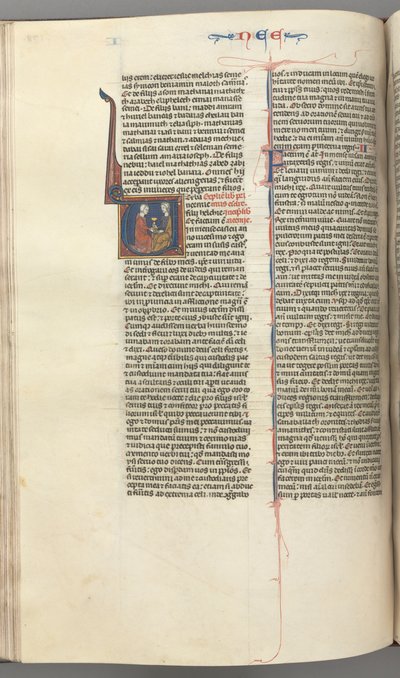Fol. 178v, Néhémie, initiale historiée V, Néhémie présentant la coupe d