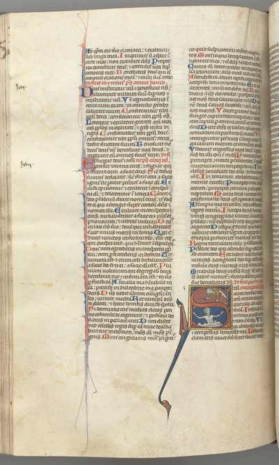 Fol. 224v, Psaume 68, initiale historiée S, David dans l