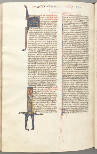 Fol. 476v, Jacques, initiale historiée I, Jacques debout avec un parchemin, vers 1275-1300 - Unbekannt