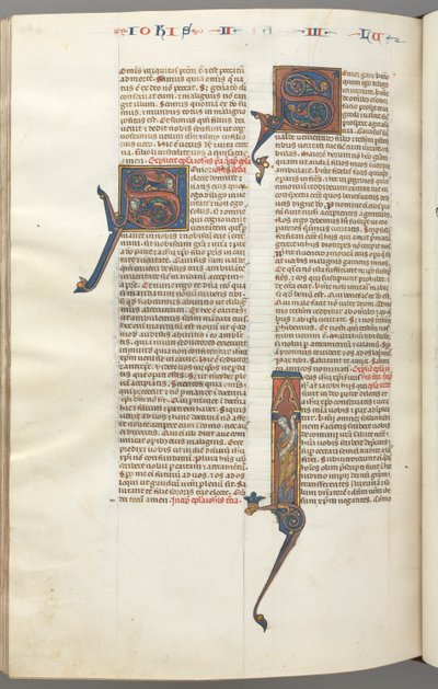 Fol. 481v, Jude, initiale historiée I, Jude tenant un parchemin, vers 1275-1300 - Unbekannt