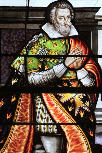 François de la Grange. Détail du vitrail de l