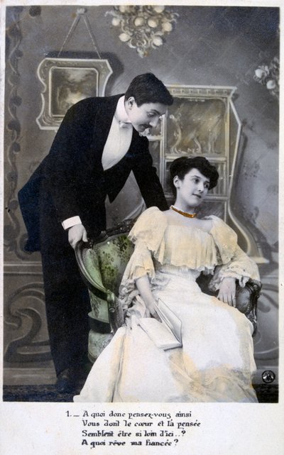 Carte postale romantique française, vers 1900 - Unbekannt