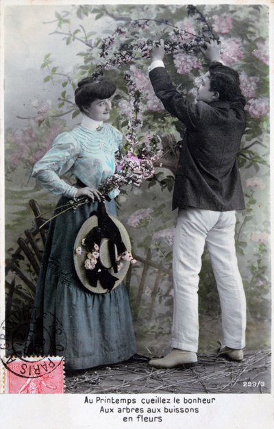 Carte postale romantique française, vers 1900 - Unbekannt